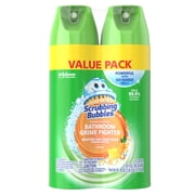 Scrubbing Bubbles Disinfectant Bathroom Shower & Tub Cleaner Grime Fighter Aerosol Spray, Citrus, 20 oz, 2 Pack