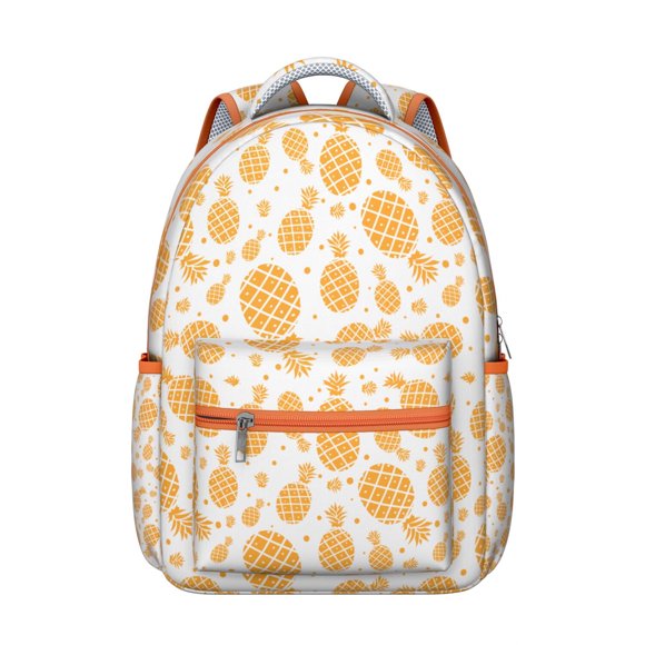 Sac à Dos pour Étudiants Hawaiiens Ananas Hawaïen Tropical Sac d'École avec Imprimé Fruit Été Jaune Doré, Durable et Léger