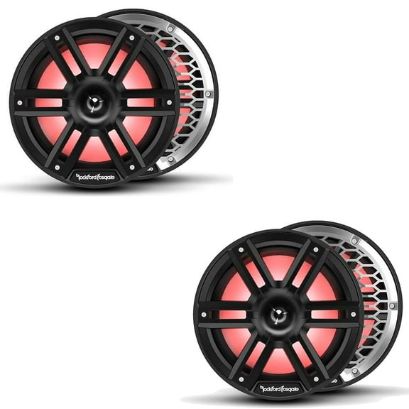 Rockford Fosgate 2 Pair M2-8HB M2 Series 8" Marine 2-Way System With Horn Tweeter- Black & Stainless Grilles Included