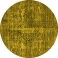thumbnail image 1 of Ahgly Company Machine Washable Indoor Round Oriental Yellow Industrial Area Rugs, 6' Round, 1 of 4