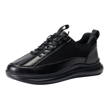 

nsendm Mens Sneakers 11 New Mens Shoes Plus Size Leather Mesh Breathable Outdoor Lace Up Non Mens Sneaker Boots 9.5 Technicalsportshoe Black 10