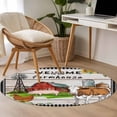 thumbnail image 4 of Round Rugs 3 Ft, Farmhouse Cow Non Slip Area Rugs for Kitchen Bedroom Entryway, Country Sunflowers Pig Cabin Barn Wooden Washable Carpet Runner Rug Floor Mats for Bedroom Home Decor, 4 of 8