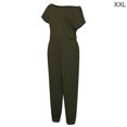 thumbnail image 2 of Jumpingount Mono de color sólido de manga corta con un solo hombro en la espalda para mujer Vestidos ejercito verde XXL Jumpingount AP002204-17, 2 of 4