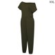 thumbnail image 3 of Qarigey Mono Traje de cuerpo de manga corta Un hombro Casual Mujeres en general Vestidos ejercito verde XXL Qarigey AP002204-17, 3 of 4