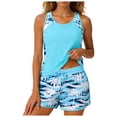 thumbnail image 1 of Yammkia Bathing Suit for Women Tummy Control Women's Tankini Sets Two Piece Swimsuit Scoop Neck Ruched Adjustable Straps Drawstring Mid Rise(Sky Blue,XXL), 1 of 9