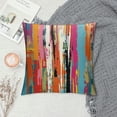 thumbnail image 2 of JEUXUS  Abstract Throw Pillow Cushion Cover, Multicolored Expressionist Work of Art Vibrant Rainbow Design Tainted Pattern, Decorative Square Accent Pillow Case, Rainbow Color, 2 of 5