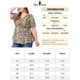 thumbnail image 6 of Agnes Orinda Women's Plus Size Wrap Belted Tops Floral V-neck Ruffle Short Sleeve Casual Summer Peplum Blouse 2X Navy, 6 of 6