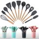 thumbnail image 3 of Juego de utensilios de cocina de silicona con mango de madera, pala de cocina de haya, cuchara, juego de 12 piezas, barril de almacenamiento, embalaje en caja de color, 3 of 3