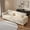 Beige, variant on Luxury Velvet Sofa with Gold Accents - Modern 3-Seat Couch with Plush Cushions, Perfect for Living Room and Office Decor (Beige)