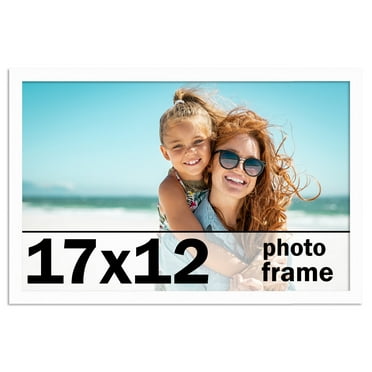 17x12 Frame White Solid Wood Picture Frame Includes UV Acrylic Shatter Guard Front, Acid Free Foam