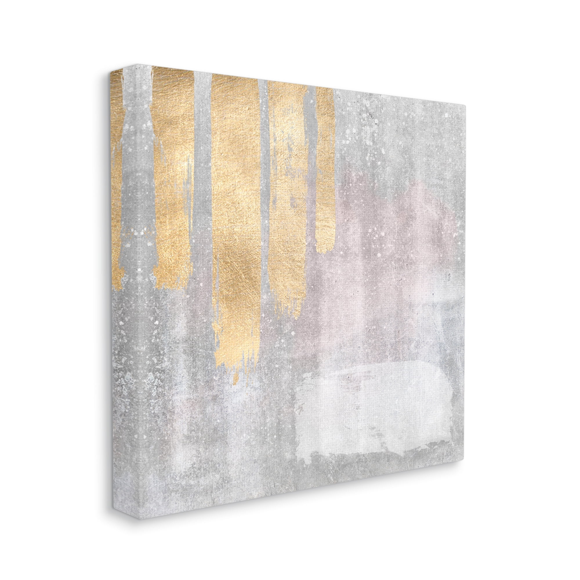 Stupell Industries Pink & Grey Composition Abstract Painting Gallery Wrapped Canvas Print Wall Art, 30 x 30