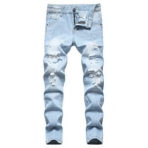 Huanglei Boy's Skinny Fit Ripped Distressed Fashion Kids Denim Jeans Pants