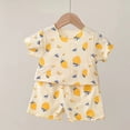 thumbnail image 4 of YunPes Toddler Girls Cute Floral Print Clothing Set Short Sleeve T-shirts & Shorts 2PC Outfits Lettuce Trim Graphic Loungewear Summer, 4 of 6