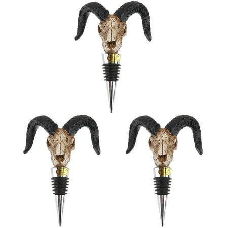

TOYMYTOY 3 pcs Creative Buffalo Skull Wine Corks Creative Bottle Plugs Beverage Stoppers for Home Restaurant Bar