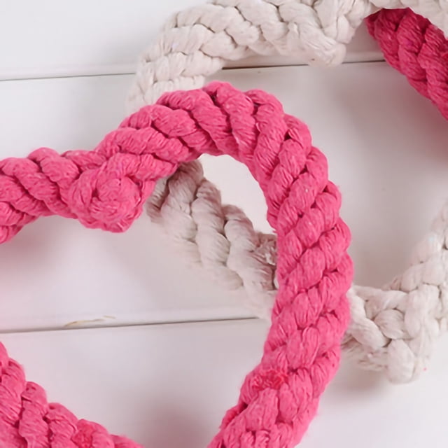 Juguete de cuerda para la dentición de perros, juguete de cuerda para perros, juguete de cuerda para masticar cachorros de mano, juguete de cuerda para perros con forma de corazón, máxima confiabilidad Jadeshay A