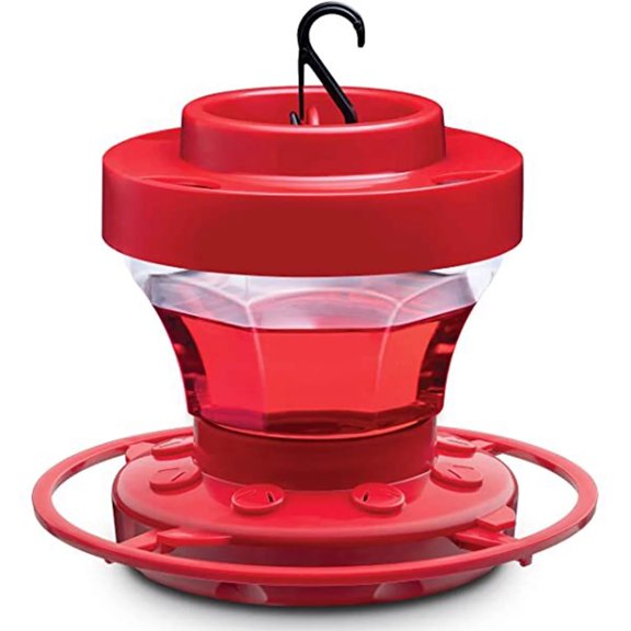 Tkrady Hummingbird Feeder, Red Hummingbird Feeder for Outdoors Hanging with Ant Moat, Rustproof, Fade Proof 1pcs