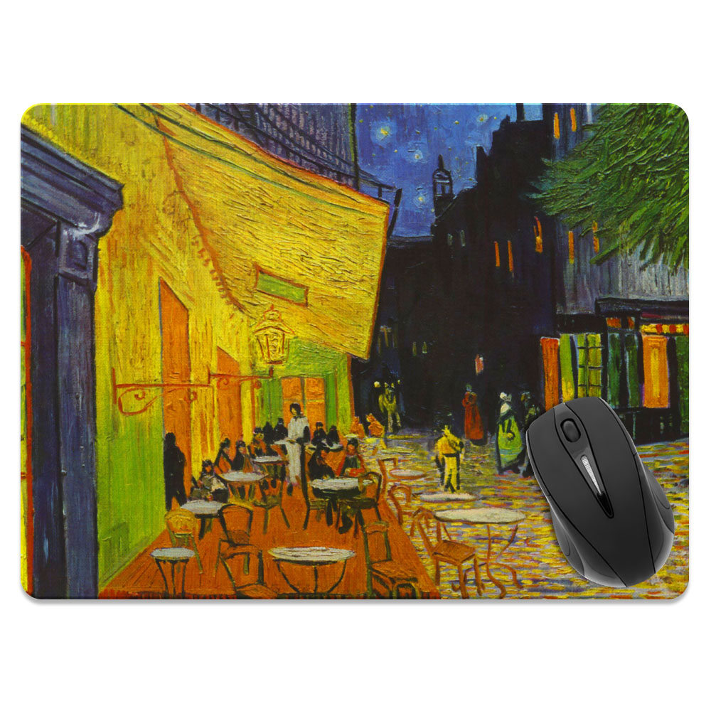 FINCIBO Super Size Rectangle Mouse Pad, Non-Slip X-Large Mouse Pad for Home, Office, and Gaming Desk, Cafe Terrace At Night Van Gogh - image 1 of 5