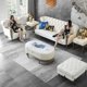 thumbnail image 5 of Living Room Relaxation Leather Sofas Bed White Classical Upholstered Chesterfield Sofa Large Villa Stuhl Italian Furniture My Lux Decor Round, 5 of 12