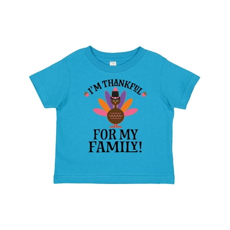 

Inktastic Thanksgiving Girl Turkey Thankful for Family Gift Toddler Toddler Girl T-Shirt