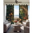 thumbnail image 4 of Forest Blackout Curtains 72 Inches Long for Bedroom, Vintage Cottage Mushroom Tree Floral Green Thermal Insulated Room Darkening Black Out Window Curtain Panels Grommet Drapes for Living Room, 4 of 8