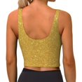 thumbnail image 3 of Lsque Gold Shiny Printed Women'S Sports Bra, Compression, Moisture Wicking, High-Impact Sports Bra For Women,Supportive sports bra-X-Large, 3 of 9
