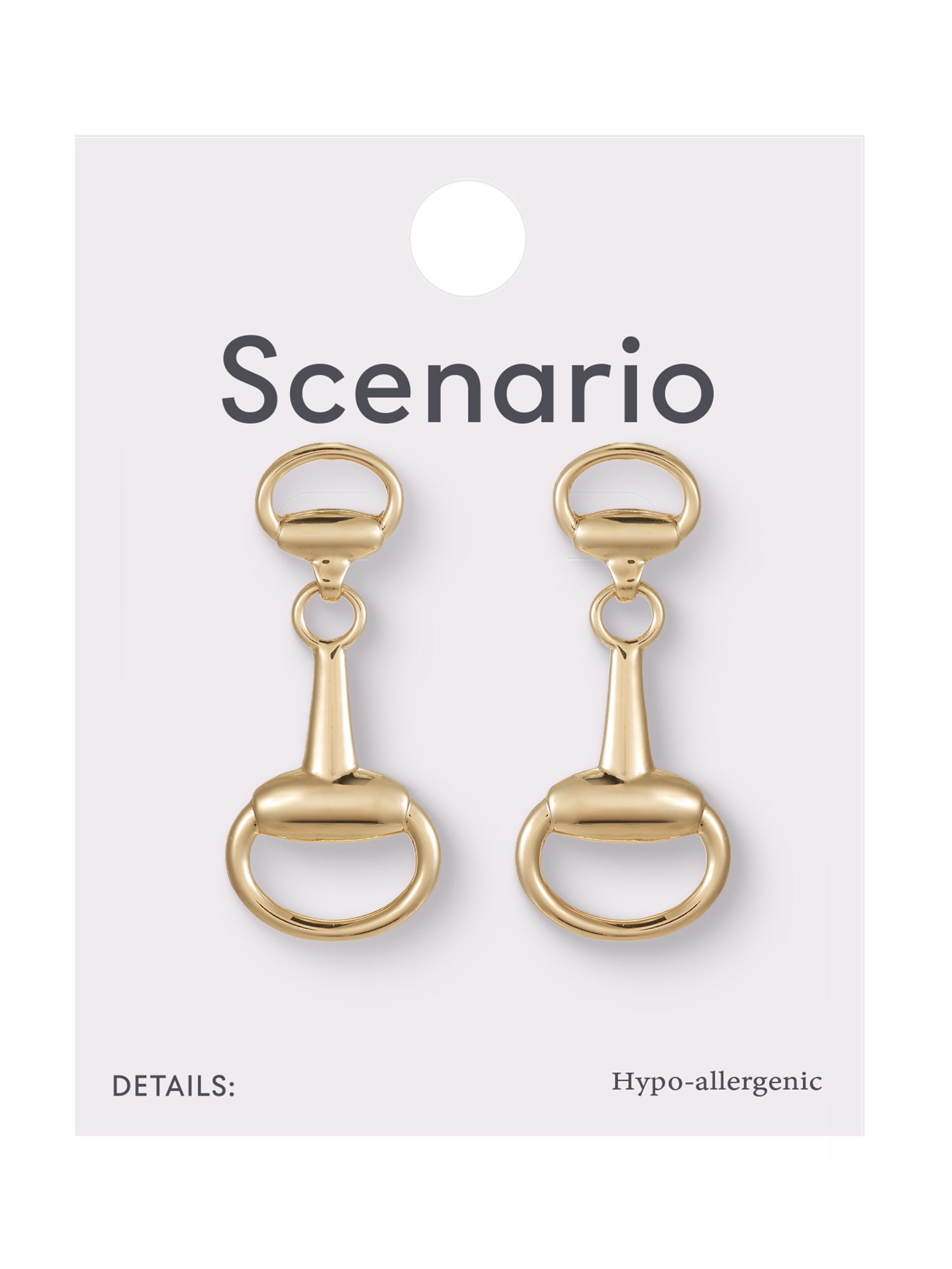 Scenario Horsebit Drop Earrings, Gold-Tone