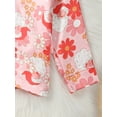 thumbnail image 6 of Toddler Girl Christmas Pajamas 1Y 2Y 3Y 4Y 5Y 6Y 7Y Cartoon Santa Flower Print Long-Sleeved Lapel Tops Elastic Waist Trousers Sleepwear Outfits, 6 of 10