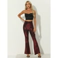 thumbnail image 4 of Unique Bargains Women's Sparkle Bell Bottoms Stretch Shiny Flare Sequin Pants L Red, 4 of 6