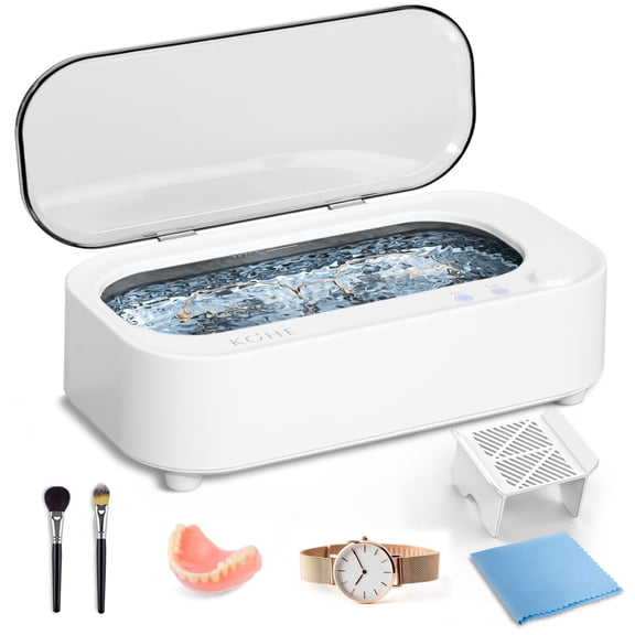 Ultrasonic Jewelry Cleaner- 48Khz Stainless Steel of 17Oz, for Denture Ring Silver Gold Cleaner