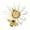 White, variant on Golden Tone White Yellow Painted Enamel Bee Daisy Flower Collar Brooch Pin For Women
