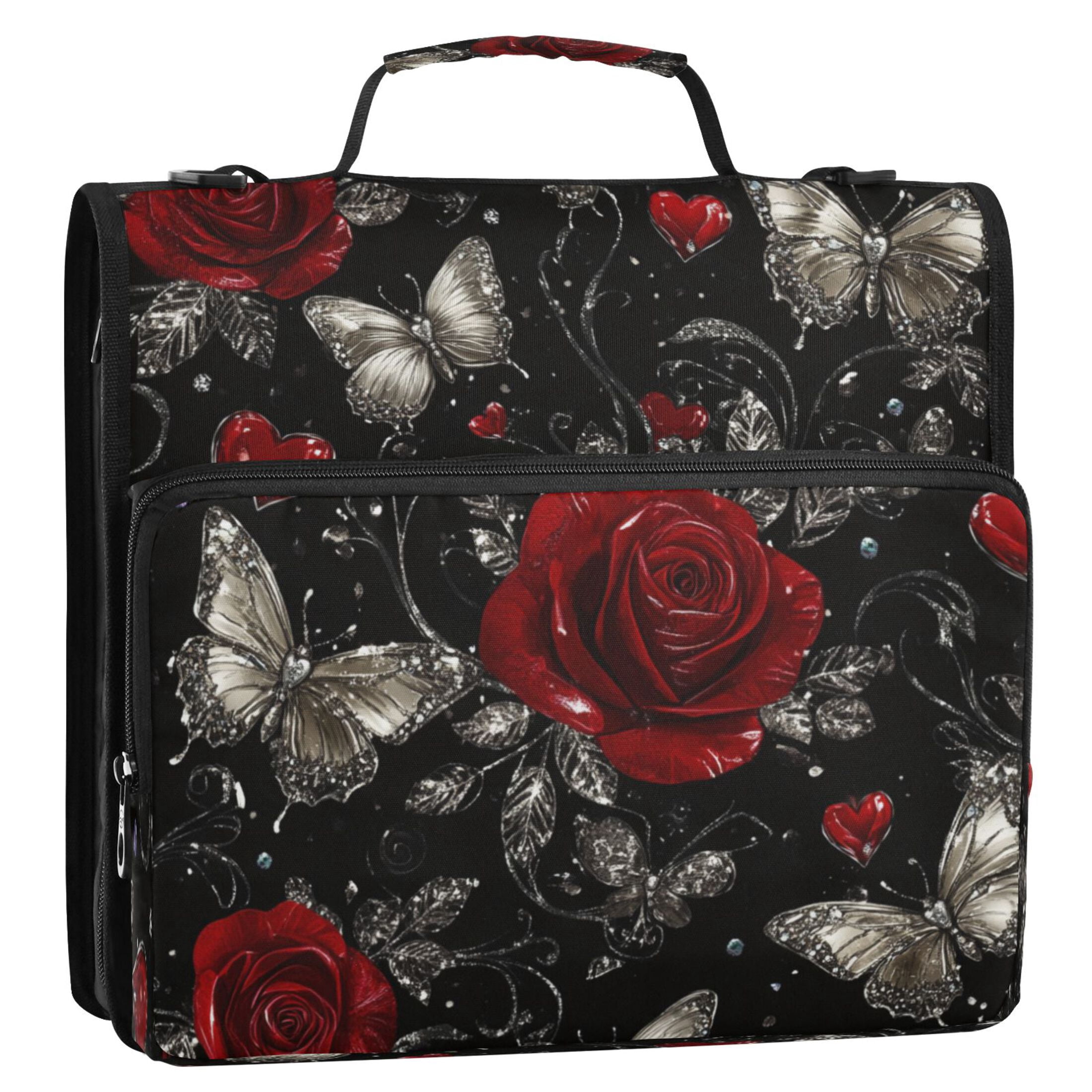 YAZAOO Zipper Binder trapper keeper Documents Organized Design Midnight Garden Whispers Printed