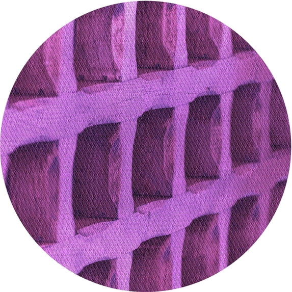 Ahgly Company Indoor Round Patterned Dark Magenta Purple Area Rugs, 7' Round