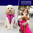 thumbnail image 4 of Hugo & Hudson Reversible Dog Puffer Jacket Coat - Pink & Grey - S35, 4 of 7