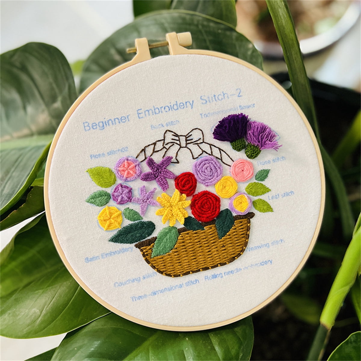 Casewin Embroidery Kit for Beginners Embroidery Stitch Practice kit, Beginner Embroidery Kit, Embroidery Kits for Adults, Hand Embroidery Kit, Stamped Cross Stitch Kits with Embroidery Patterns