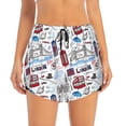 thumbnail image 2 of KLL London Landmark2 Pattern Shorts Women,Athletic Shorts High Waisted Running Shorts Pocket Sporty Short Gym Elastic Workout Shorts-Medium, 2 of 7
