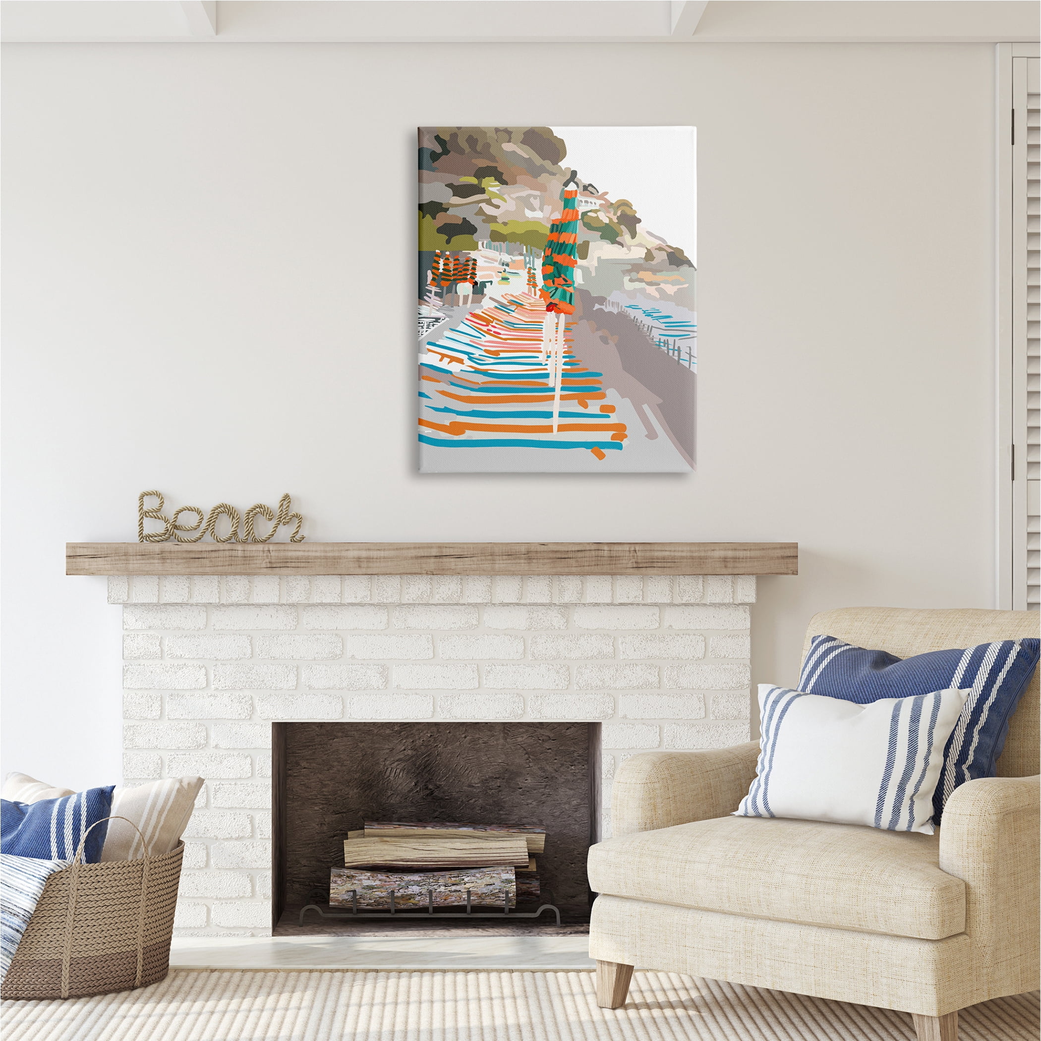 Stupell Industries Beach Vacation Coast Nature Painting Gallery Wrapped Canvas Print Wall Art, 30 x 40