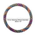 thumbnail image 3 of 36cm Ethnic Style Linen Car Steering Wheel Cover Multicolor Printing Pattern, 3 of 6