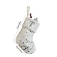 thumbnail image 3 of Personalized Alphabet Christmas Stocking - White Monogrammed Initial Embroidered Letter Stocking, Soft Stocking for Fireplace Mantel Decor Xmas Gift, 3 of 6