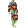 thumbnail image 2 of Bingfone Men's Pajama Set 2 Piece Loungewear PJs, Long Sleeve with Pajama Pants-Flying Frog On Branch, 2 of 7