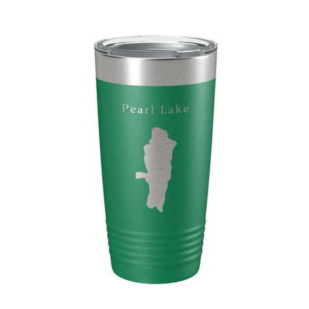 

Pearl Lake Map Tumbler Travel Mug Insulated Laser Engraved Coffee Cup Colorado 20 oz Green