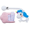 thumbnail image 2 of kids Heroes Kit de Mordederas con Guante Mordedera, Mordedera de Unicornio y Clip Sujetador para Bebé Niña, Rosa, 2 of 2