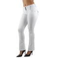 thumbnail image 3 of Fashion2Love Women's Juniors Colombian Design Butt Lift Push Up Mid Waist Boot Leg Jeans, 3 of 9