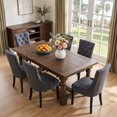thumbnail image 6 of Modern Tufted Linen Dining Chair with Solid Wood Legs, Set of 2 - Grey, 6 of 10