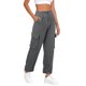 thumbnail image 3 of Gibobby pantalones deportivos mujer Monos de mujer Otoño e Invierno Pantalones de traje de pierna ancha de cintura alta Pantalones casuales (Gris, XL), 3 of 4