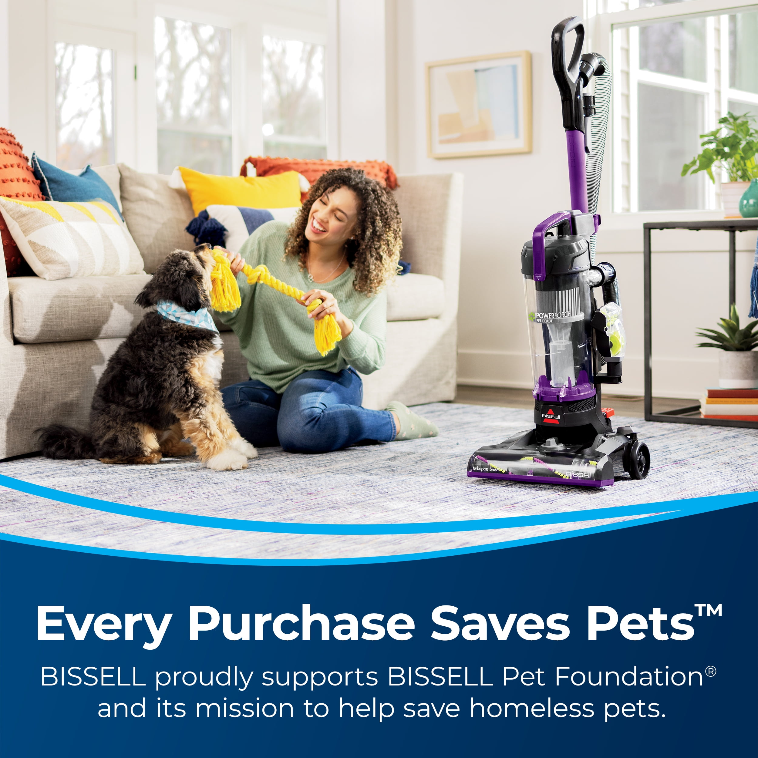 BISSELL Power Force Helix Pet Deluxe Bagless Upright Vacuum with Live Wand 3334 - 1