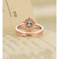 thumbnail image 3 of Lab Alexandrite engagement ring set Rose gold Plated anniversary ring vintage Couple Ring Gift For Love, 3 of 5