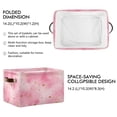thumbnail image 2 of 2-Pack Square Closet Organizers with Handles Open Basket Bins Pink Background with Hearts Storage Basket for Home Office, 2 of 7