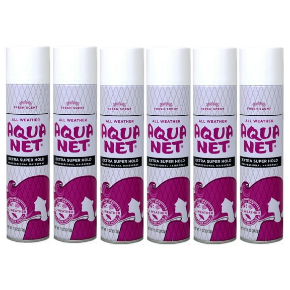 Aqua Net All Weather Hair Spray Extra Super Hold, Fresh Scent, 11 oz, - 6 Pack