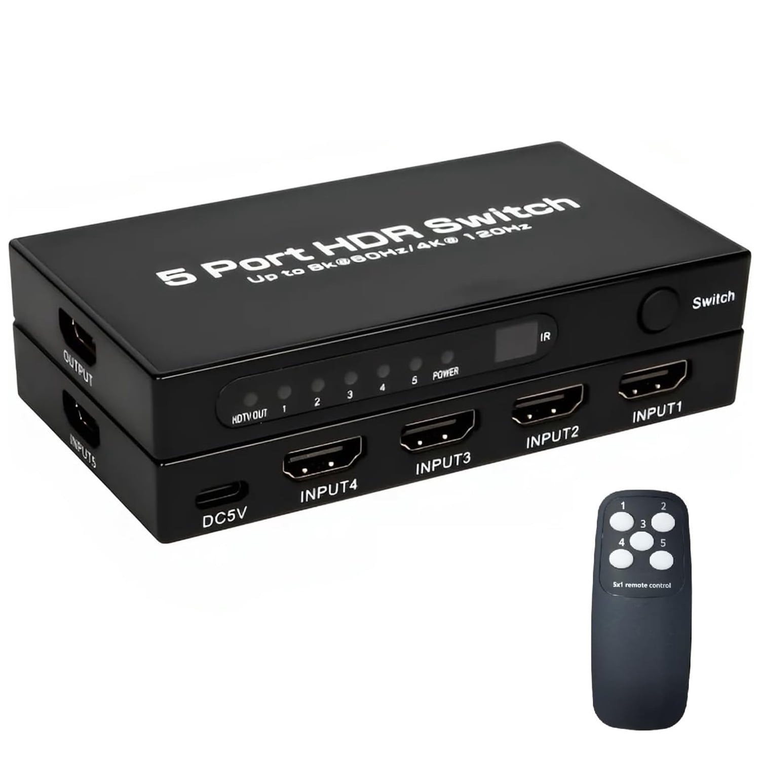 Ax Gear AV Composite Switch, 8 Port, 8 Input 1 Output, RCA Audio