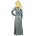 thumbnail image 3 of Bimba Gray Ladies Maxi Muslim Abaya Rayon Dress Jilbab With Cotton Hijab-4, 3 of 5